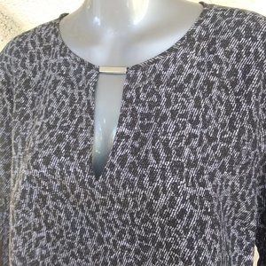 Michael Kors Animal Print Flared Sleeve Blouse  Size L